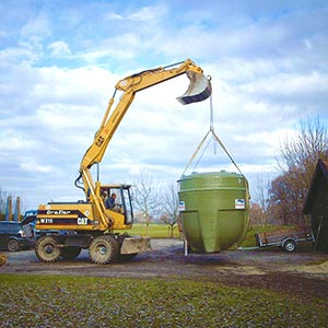 Kläranlage vor dem Einbau